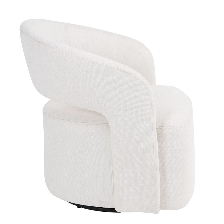 CUBA Πολυθρόνα-Περιστρεφόμενη, Σαλονιού - Καθιστικού, Teddy Ύφασμα Άσπρο