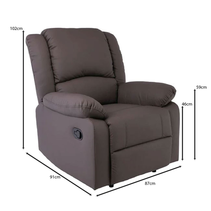 EVA Πολυθρόνα Relax Σαλονιού - Καθιστικού, PU Καφέ