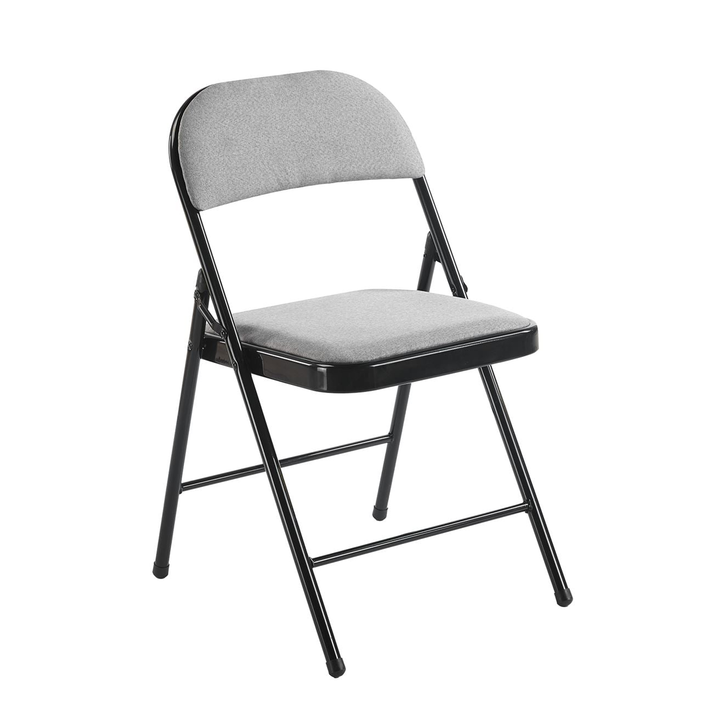 BRENDA Καρέκλα Πτυσσόμενη, Μέταλλο Βαφή Μαύρο, Ύφασμα Γκρι