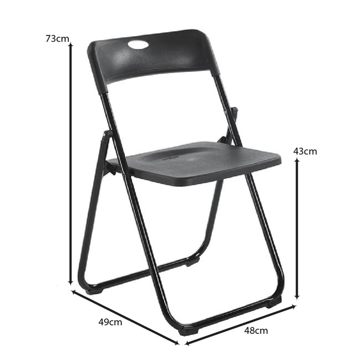 WENDY Καρέκλα Πτυσσόμενη, Μέταλλο Βαφή Μαύρο, PP Απόχρωση Μαύρο