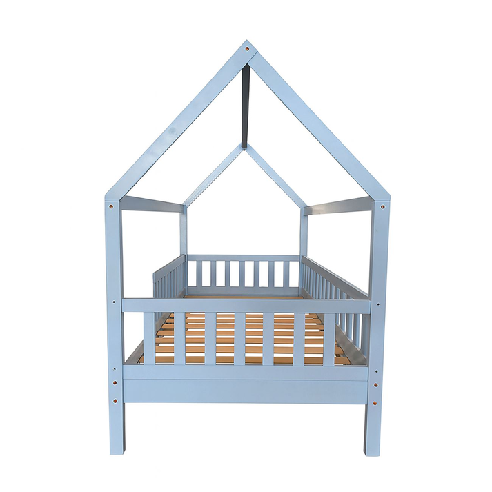 DREAM Montessori Παιδικό Κρεβάτι, για Στρώμα 90x190cm, Ξύλο Πεύκου Απόχρωση Γαλάζιο