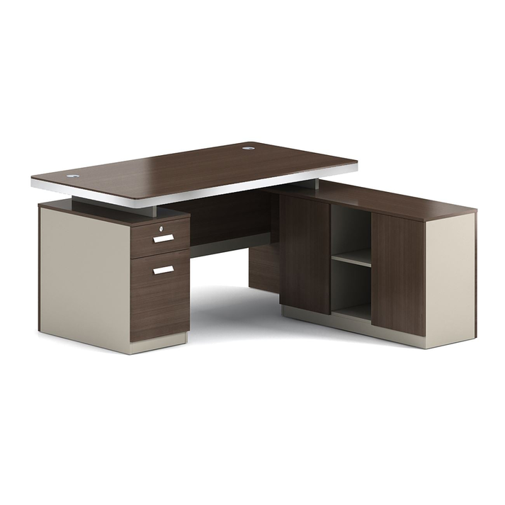 CONCEPT Γραφείο Αναστρέψιμη Γωνία, Απόχρωση Καρυδί - Μπεζ