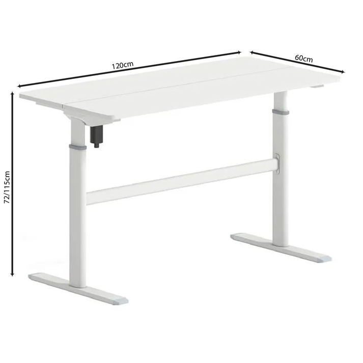 LEVEL Γραφείο Η/Υ Ηλεκτρικό Ρυθμιζόμενο, Πολλαπλών επιλογών ύψους, Άσπρο