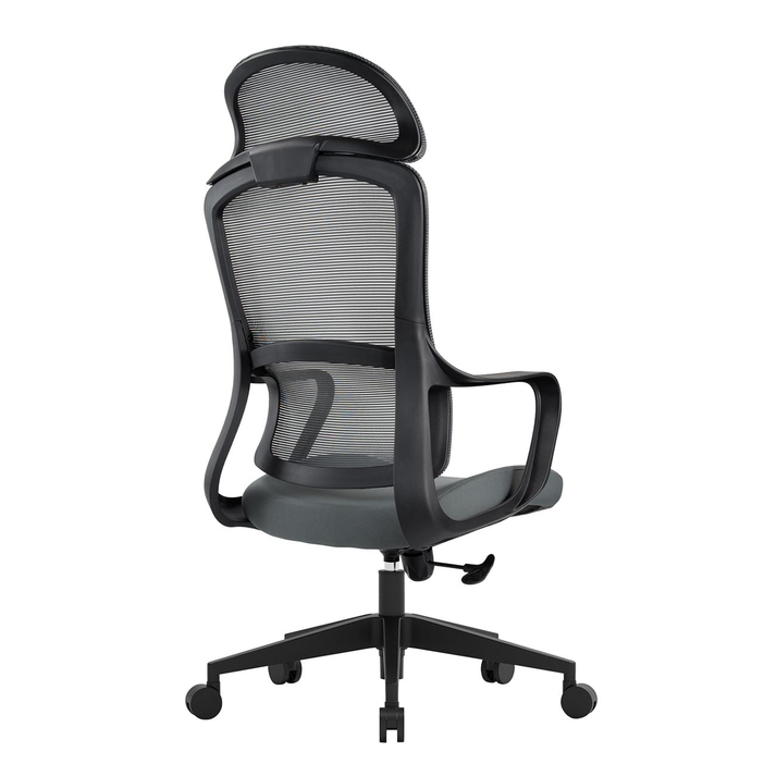 BF3010 Πολυθρόνα Γραφείου Διευθυντή, Mesh Μαύρο, Ύφασμα Γκρι