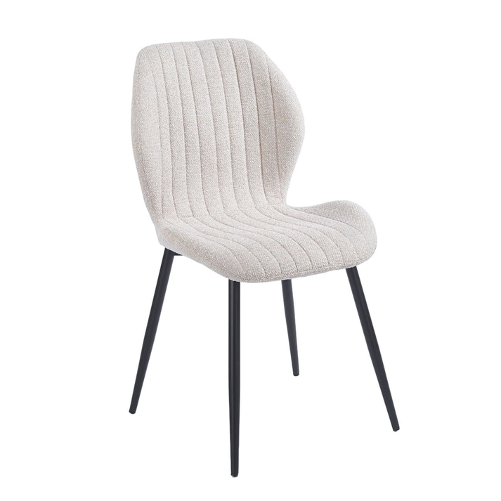 TANGO Καρέκλα Τραπεζαρίας, Μέταλλο Βαφή Μαύρο, Ύφασμα Απόχρωση Μπεζ