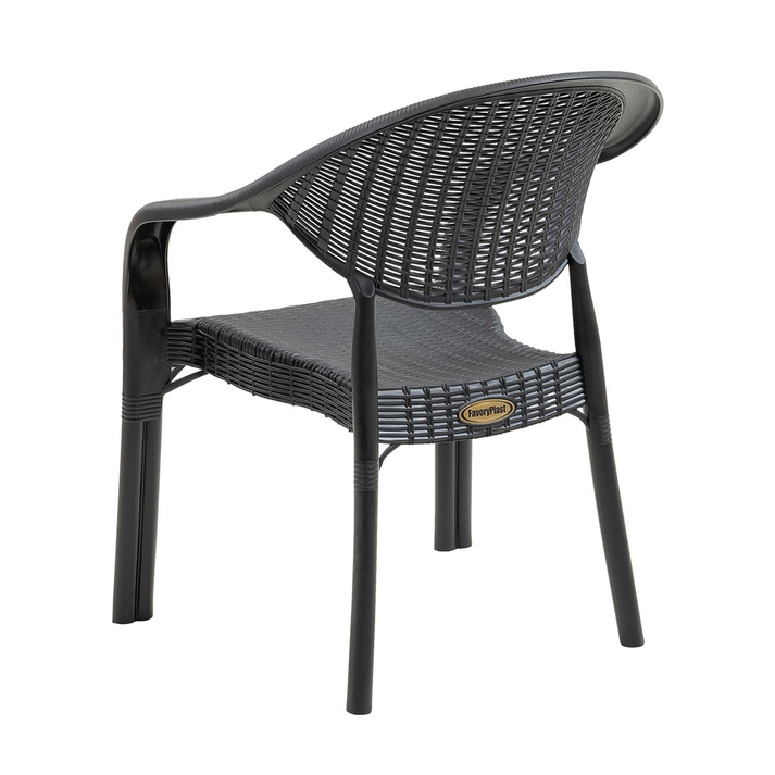 BAMBOO Pro Πολυθρόνα Κήπου - Βεράντας Στοιβαζόμενη, PP-UV (Rattan Look) Ανθρακί