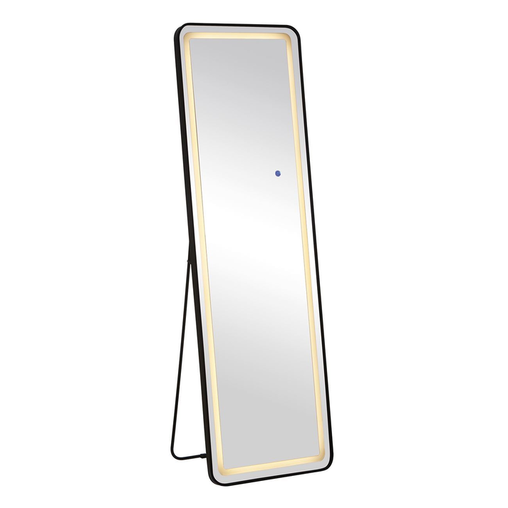 LED-7 Καθρέπτης Τοίχου-Δαπέδου Φωτιζόμενος, Αλουμίνιο Μαύρο, Αφής με 3 επιλογές φωτισμού
