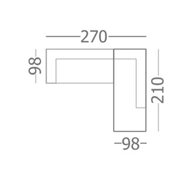 Γωνιακός καναπές ελληνικής κατασκευής 270*210*100 krj ersi