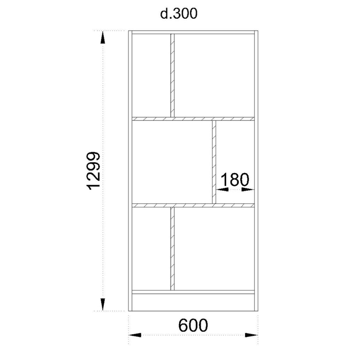MAZE 4 60 ΒΙΒΛΙΟΘΗΚΗ ΧΑΜΗΛΗ SONOMA ΓΚΡΙ ΣΚΟΥΡΟ 60x30x130