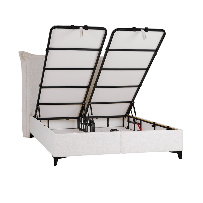 LONGWAVE ΚΡΕΒΑΤΙ ΜΕ ΑΠΟΘΗΚ. ΧΩΡΟ (ΓΙΑ ΣΤΡΩΜΑ 160x200cm) OFF WHITE 06-900 207x180x140