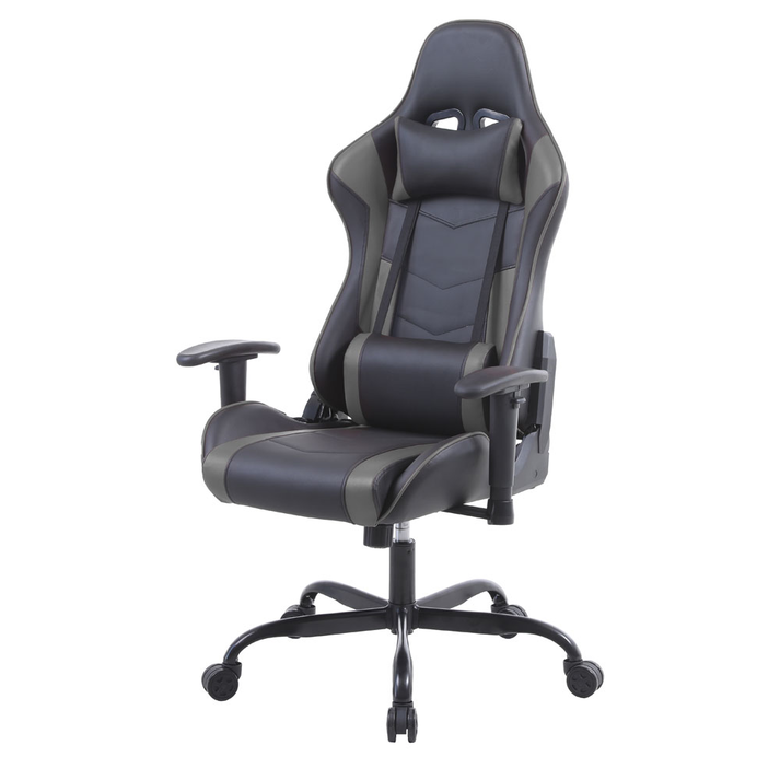 EXPLOR ΚΑΡΕΚΛΑ GAMING ΓΡΑΦΕΙΟΥ ΜΑΥΡΟ ΓΚΡΙ 50x71x135