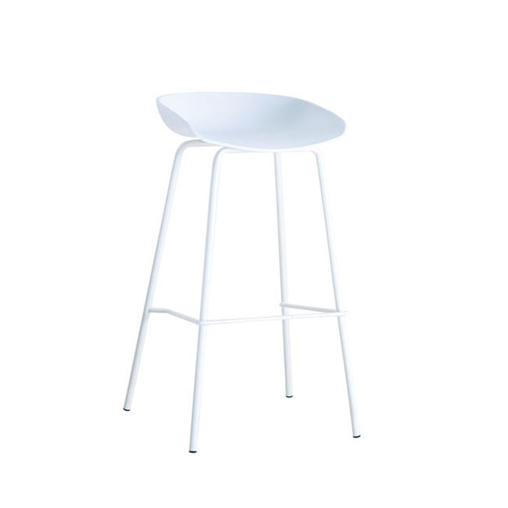 PENTOS Σκαμπό BAR, Μέταλλο Βαφή Άσπρο, PP Άσπρο