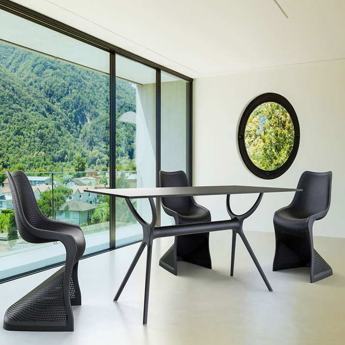 AIR ΤΡΑΠΕΖΙ 140Χ80Χ74εκ. BLACK LAMINATE 12mm