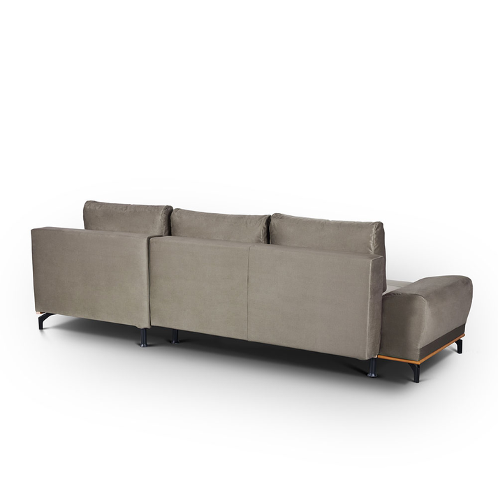NATURA ΚΑΝΑΠΕΣ ΚΡΕΒΑΤΙ ΓΩΝΙΑ ΔΕΞΙΑ TAUPE 283x164x90