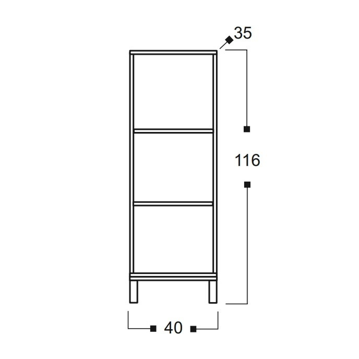 MOD Βιβλιοθήκη Ελληνικής Κατασκευής 40x35xH116cm