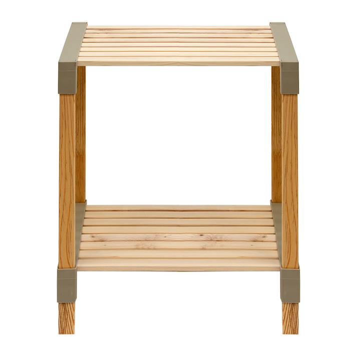 Τραπεζάκι βοηθητικό - κομοδίνο ξύλινο - πλαστικό χρώμα φυσικό - μπεζ 41x33x45εκ.