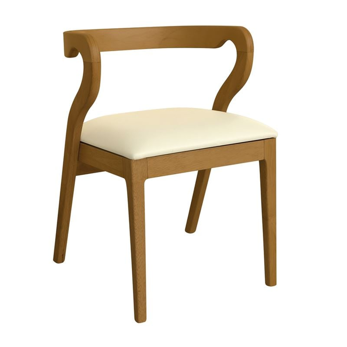FRANKY Καρέκλα Τραπεζαρίας, Απόχρωση Φυσικό, Pu Εκρού