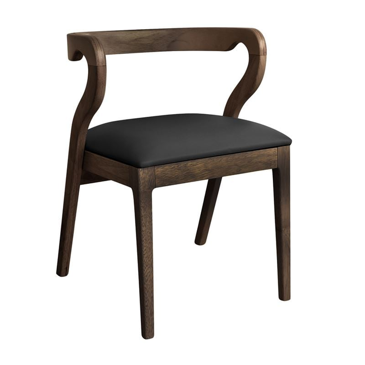 FRANKY Καρέκλα Τραπεζαρίας, Απόχρωση Καρυδί, Pu Μαύρο