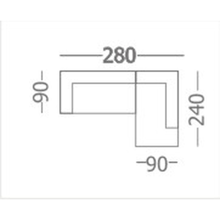 Γωνιακός καναπές ελληνικής κατασκευής 280*240*90 krj amore