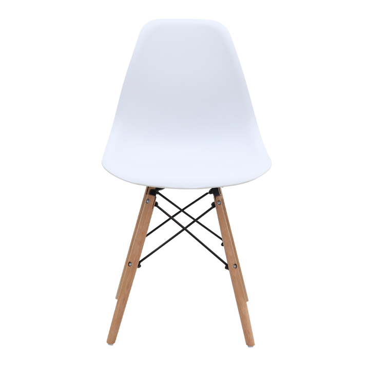 Καρέκλα τραπεζαρίας Nova PP λευκό - ξύλινο φυσικό πόδι 46x51x80εκ.