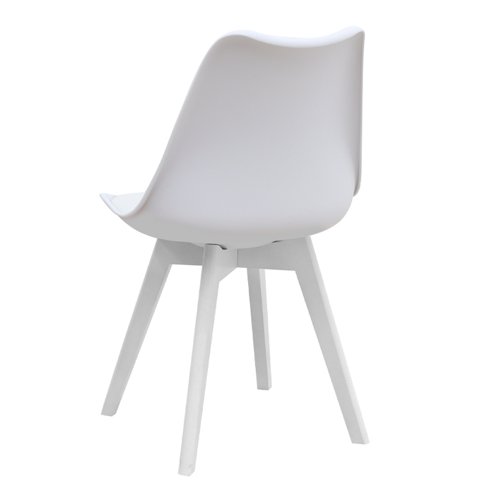 Καρέκλα τραπεζαρίας Viva PP - PU λευκό - ξύλινο λευκό πόδι 48,5x54x80εκ.