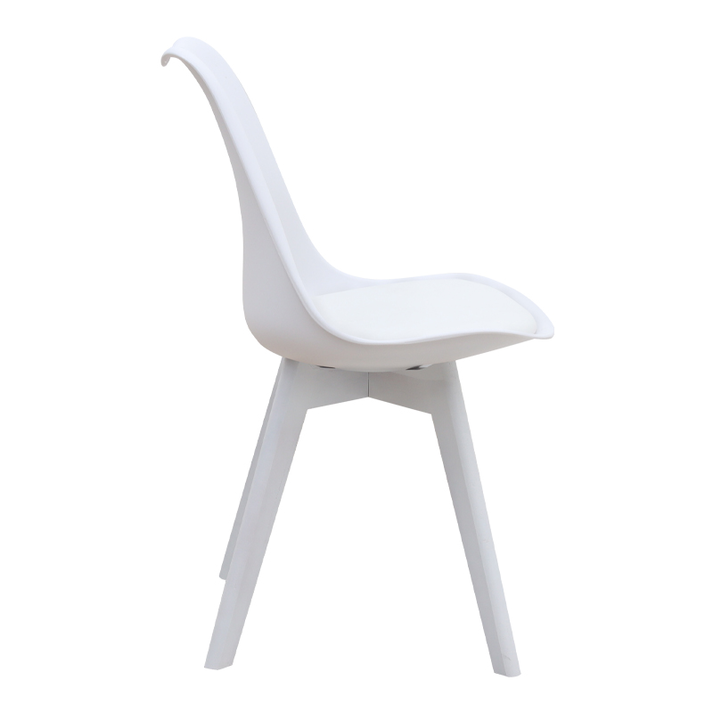 Καρέκλα τραπεζαρίας Viva PP - PU λευκό - ξύλινο λευκό πόδι 48,5x54x80εκ.