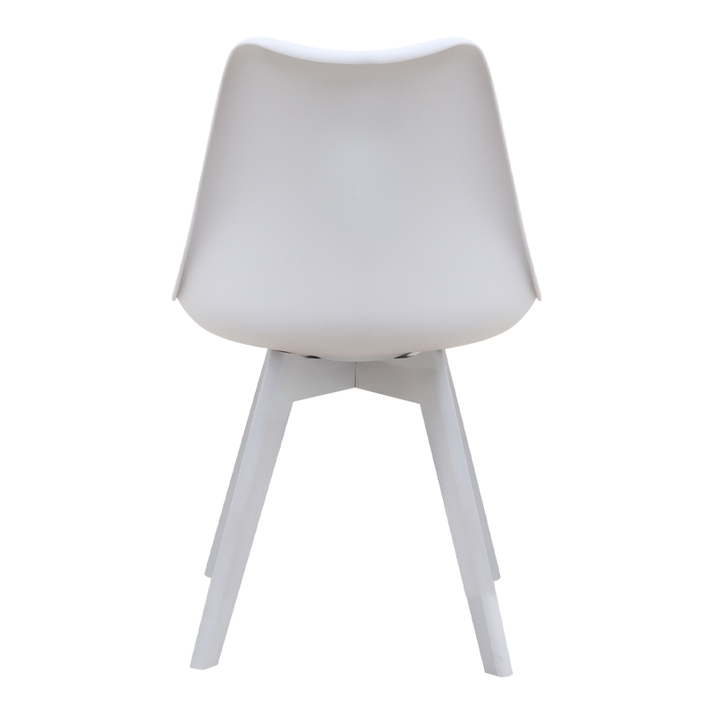 Καρέκλα τραπεζαρίας Viva PP - PU λευκό - ξύλινο λευκό πόδι 48,5x54x80εκ.