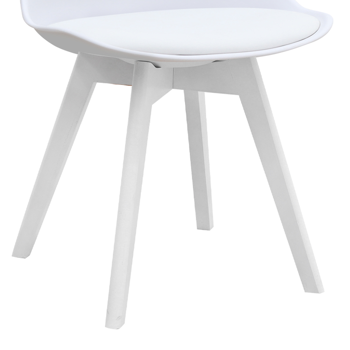 Καρέκλα τραπεζαρίας Viva PP - PU λευκό - ξύλινο λευκό πόδι 48,5x54x80εκ.