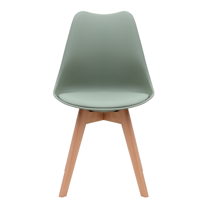 Καρέκλα τραπεζαρίας Viva PP - PU φυστικί - ξύλινο φυσικό πόδι 48,5x54x80εκ.