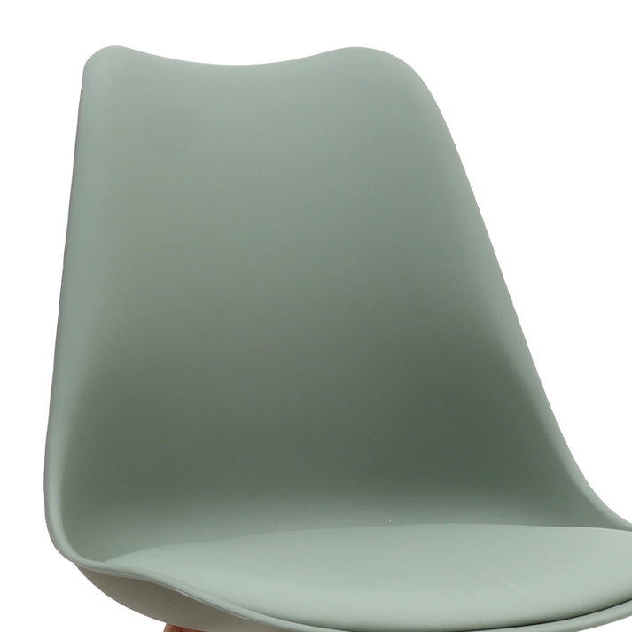 Καρέκλα τραπεζαρίας Viva PP - PU φυστικί - ξύλινο φυσικό πόδι 48,5x54x80εκ.