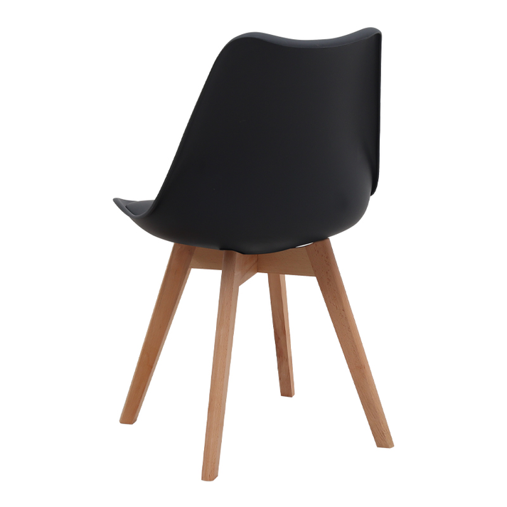 Καρέκλα τραπεζαρίας Viva PP - PU μαύρο - ξύλινο φυσικό πόδι 48,5x54x80εκ.