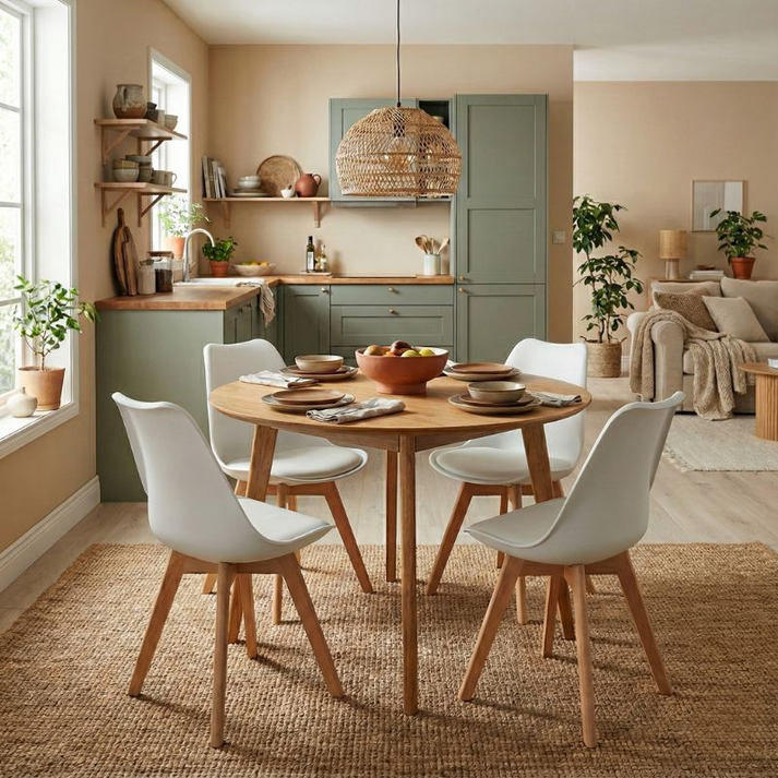 Καρέκλα τραπεζαρίας Viva PP - PU λευκό - ξύλινο φυσικό πόδι 48,5x54x80εκ.