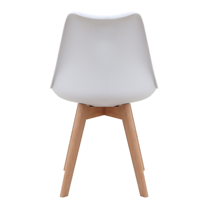 Καρέκλα τραπεζαρίας Viva PP - PU λευκό - ξύλινο φυσικό πόδι 48,5x54x80εκ.