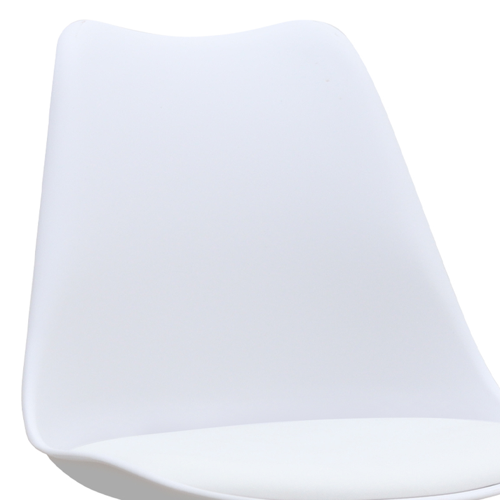 Καρέκλα τραπεζαρίας Viva PP - PU λευκό - ξύλινο φυσικό πόδι 48,5x54x80εκ.