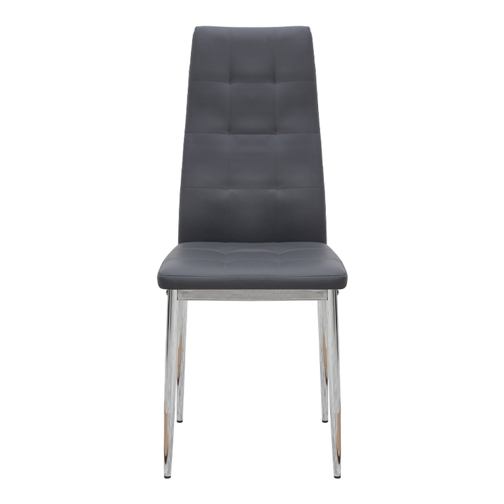 Καρέκλα τραπεζαρίας Rosa γκρι PU - μεταλλικό πόδι χρωμίου 41x48x98εκ.