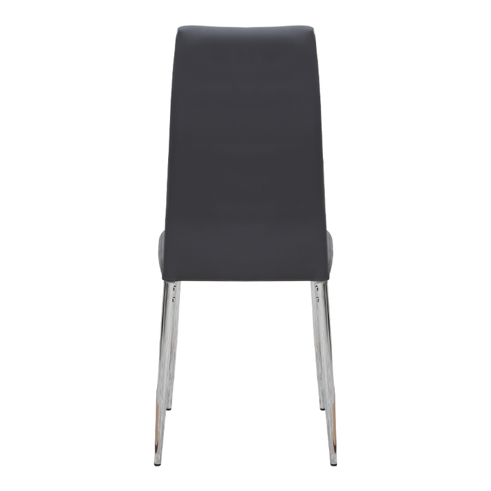 Καρέκλα τραπεζαρίας Rosa γκρι PU - μεταλλικό πόδι χρωμίου 41x48x98εκ.