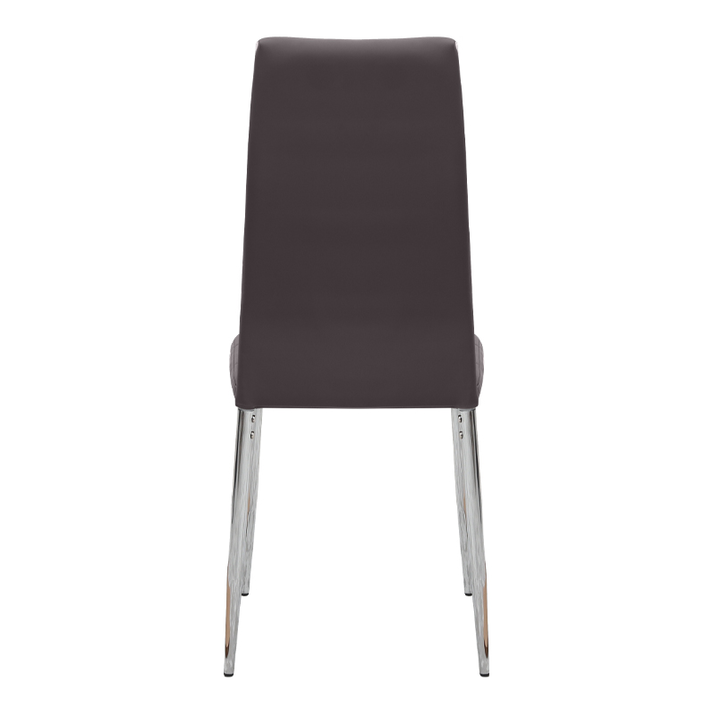 Καρέκλα τραπεζαρίας Rosa καφέ PU - μεταλλικό πόδι χρωμίου 41x48x98εκ.