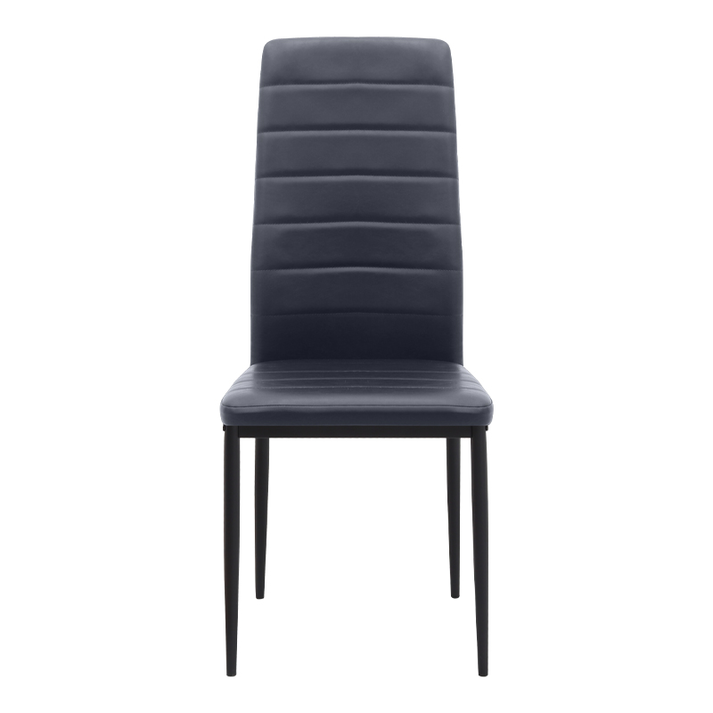 Καρέκλα τραπεζαρίας Rosa μαύρο PU - μεταλλικό μαύρο πόδι 40x52x96εκ.