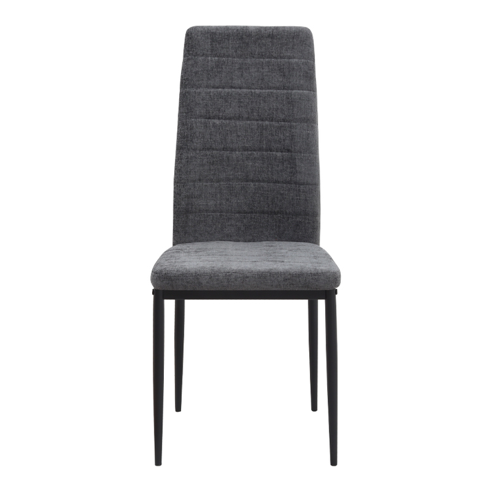 Καρέκλα τραπεζαρίας Rosa γκρι ύφασμα - μεταλλικό μαύρο πόδι 41x51x96εκ.
