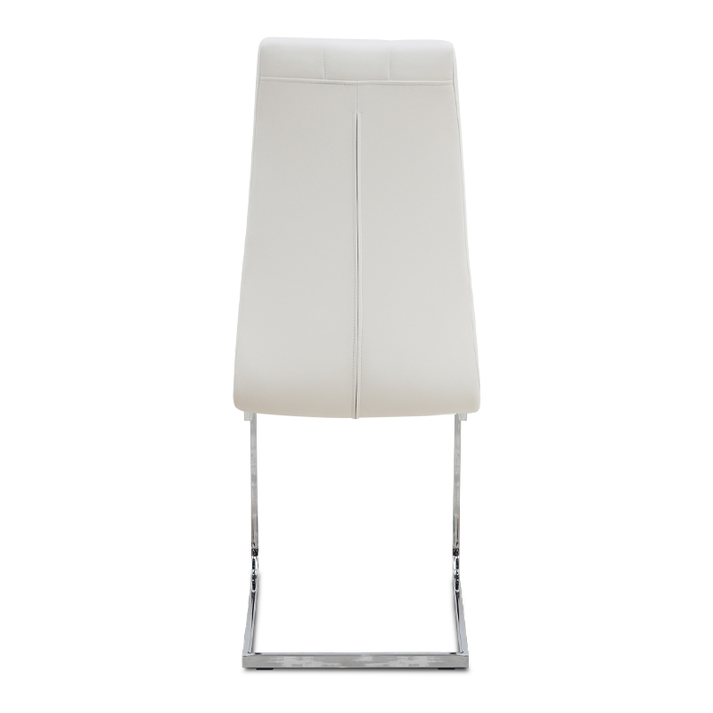 Καρέκλα τραπεζαρίας Vela λευκό PU - μεταλλική βάση χρωμίου 41x61x107εκ.