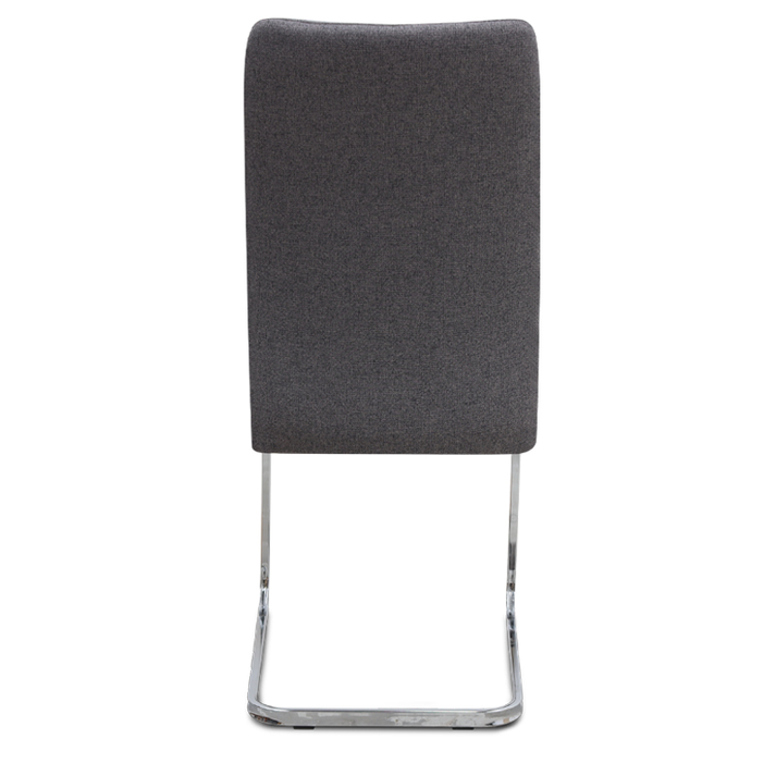 Καρέκλα τραπεζαρίας Laura γκρι ύφασμα - μεταλλική βάση χρωμίου 42x58x98εκ.