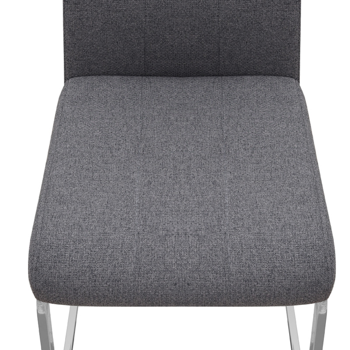 Καρέκλα τραπεζαρίας Laura γκρι ύφασμα - μεταλλική βάση χρωμίου 42x58x98εκ.