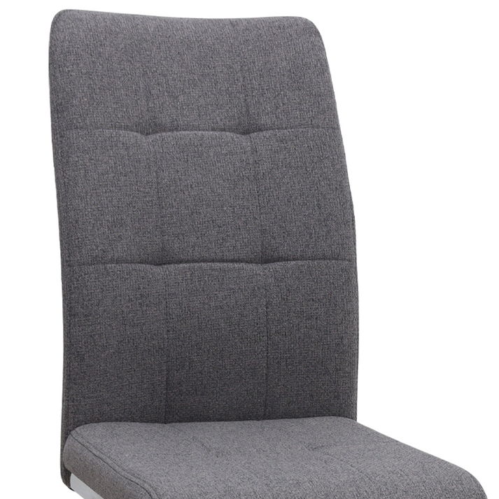 Καρέκλα τραπεζαρίας Laura γκρι ύφασμα - μεταλλική βάση χρωμίου 42x58x98εκ.