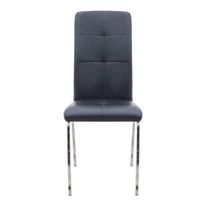 Καρέκλα τραπεζαρίας Alma μαύρο PU - μεταλλικό πόδι χρωμίου 42x53x97εκ.