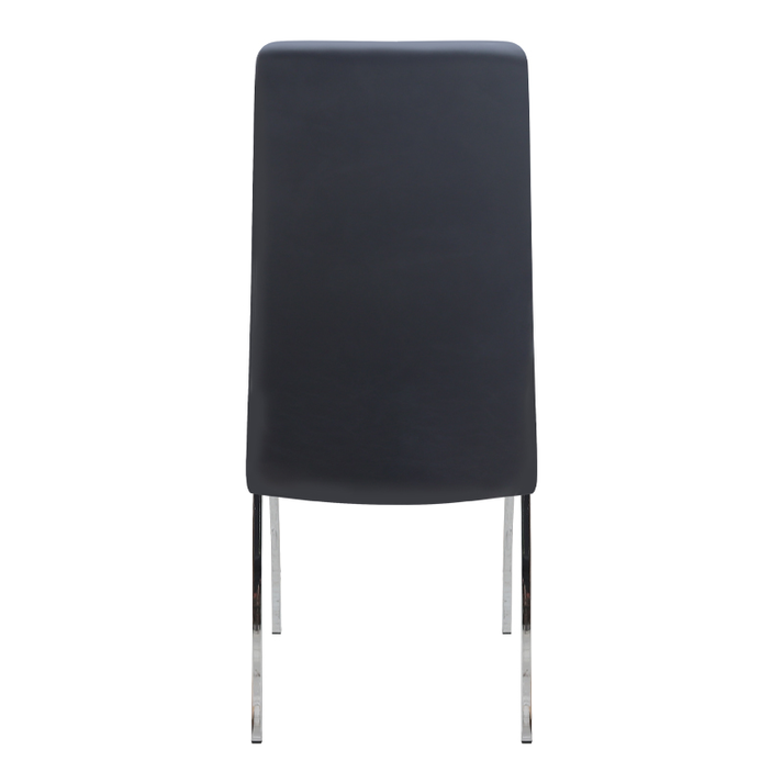 Καρέκλα τραπεζαρίας Alma μαύρο PU - μεταλλικό πόδι χρωμίου 42x53x97εκ.