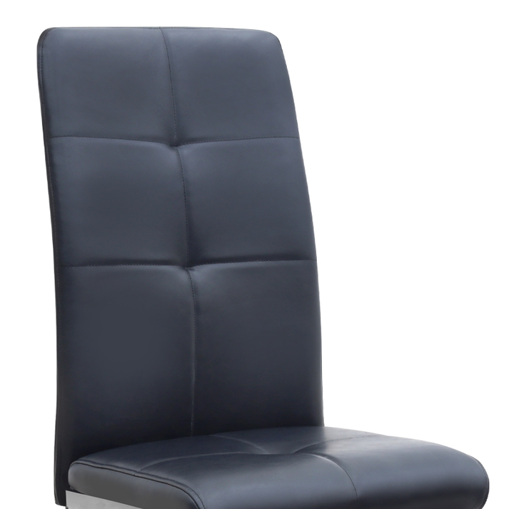 Καρέκλα τραπεζαρίας Alma μαύρο PU - μεταλλικό πόδι χρωμίου 42x53x97εκ.