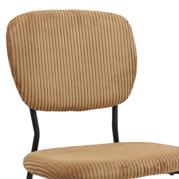 Καρέκλα τραπεζαρίας Kevin μουσταρδί ύφασμα - μεταλλικό μαύρο πόδι 48x51x87εκ.