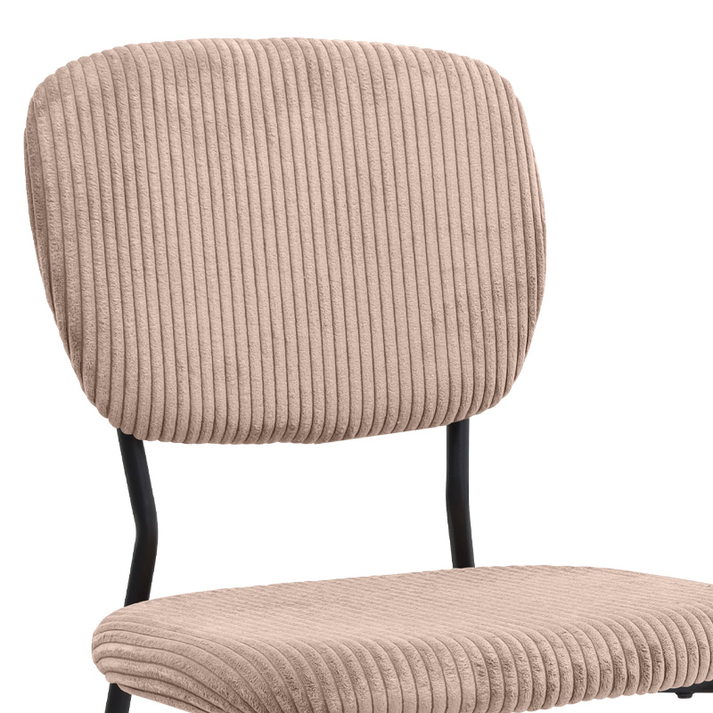 Καρέκλα τραπεζαρίας Kevin μόκα ύφασμα - μεταλλικό μαύρο πόδι 48x51x87εκ.