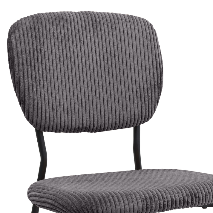 Καρέκλα τραπεζαρίας Kevin γκρι ύφασμα - μεταλλικό μαύρο πόδι 48x51x87εκ.