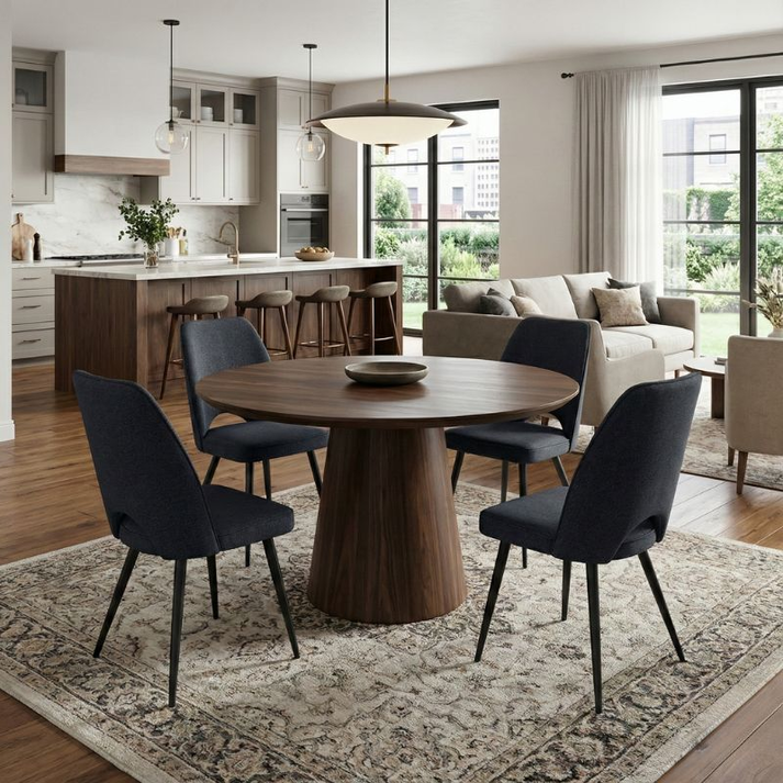 Καρέκλα τραπεζαρίας Christy ανθρακί ύφασμα - μεταλλικό μαύρο πόδι 47x59x90εκ.